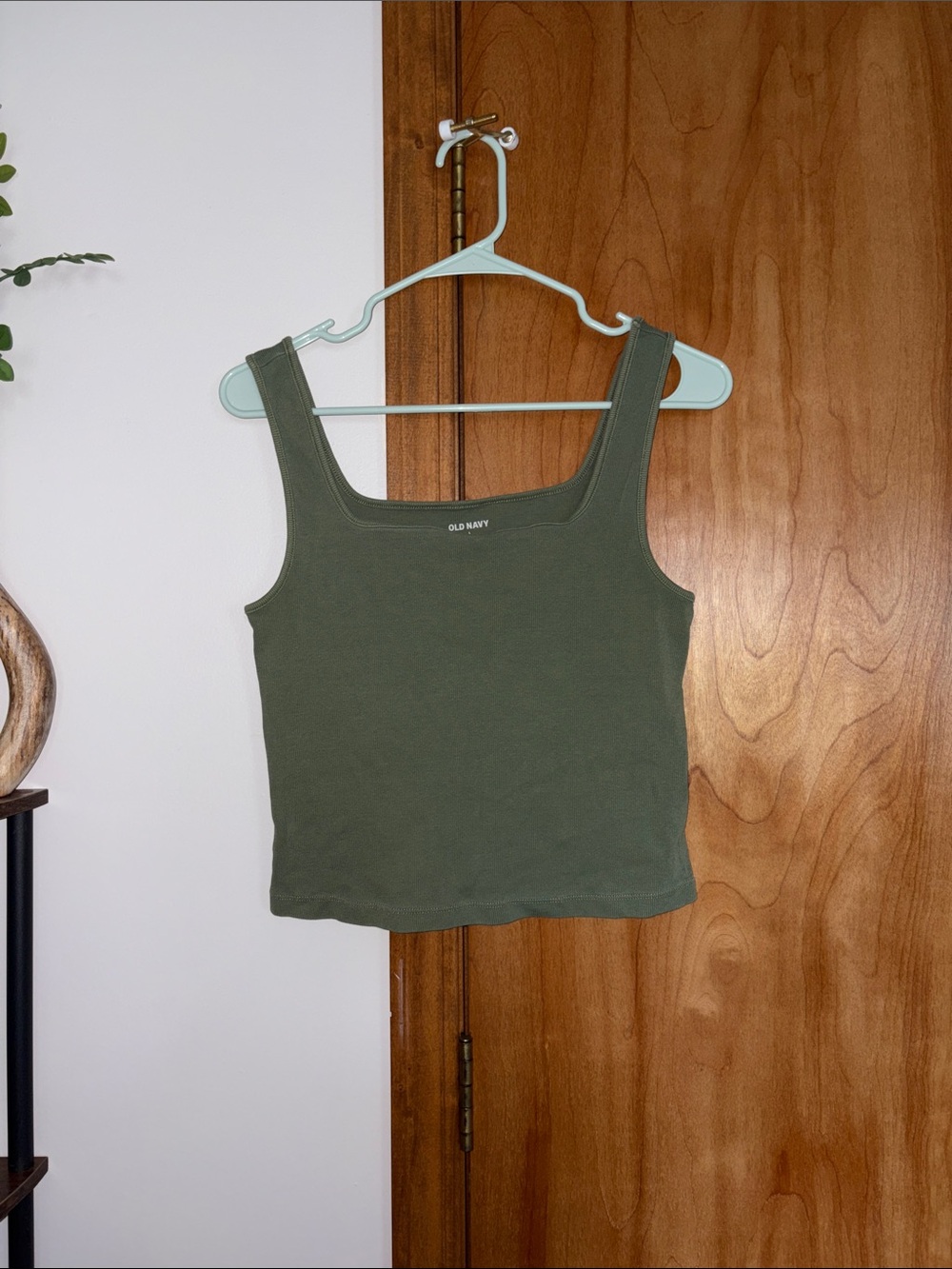 Old Navy Olive Square Neck Crop Tank